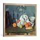 Gerahmtes Bild von Paul Cézanne Fruits, 1879-80, Kunstdruck im hochwertigen handgefertigten Bilder-Rahmen, 80x60 cm, Silber raya