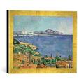 Gerahmtes Bild von Paul Cézanne Le Golfe de Marseille vu de L'Estaque, Kunstdruck im hochwertigen handgefertigten Bilder-Rahmen, 40x30 cm, Gold raya
