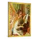 Gerahmtes Bild von Pierre Auguste Renoir "Jeunes filles au piano", Kunstdruck im hochwertigen handgefertigten Bilder-Rahmen, 70x100 cm, Gold raya