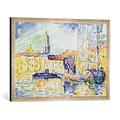 Gerahmtes Bild von Paul Signac The Harbour at St. Tropez, c.1905, Kunstdruck im hochwertigen handgefertigten Bilder-Rahmen, 70x50 cm, Silber raya