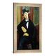 Gerahmtes Bild von Amedeo Modigliani Mario, Kunstdruck im hochwertigen handgefertigten Bilder-Rahmen, 40x60 cm, Silber raya