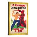 Gerahmtes Bild von French School "'Socialism Against Bolshevism for a Free Europe', 1939-45", Kunstdruck im hochwertigen handgefertigten Bilder-Rahmen, 50x70 cm, Gold raya