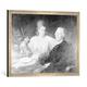 Gerahmtes Bild von Christoph Willibald Ritter von Gluck Chr. W. Gluck mit Gattin, Kunstdruck im hochwertigen handgefertigten Bilder-Rahmen, 70x50 cm, Silber raya