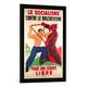 Gerahmtes Bild von French School'Socialism Against Bolshevism for a Free Europe', 1939-45, Kunstdruck im hochwertigen handgefertigten Bilder-Rahmen, 50x70 cm, Schwarz matt
