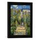 Gerahmtes Bild von Claude Monet Le jardin de Monet à Vétheuil, Kunstdruck im hochwertigen handgefertigten Bilder-Rahmen, 30x40 cm, Schwarz matt