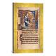 Gerahmtes Bild von 14. Jahrhundert König David/Buchmalerei 14.Jh., Kunstdruck im hochwertigen handgefertigten Bilder-Rahmen, 30x40 cm, Gold raya