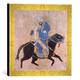 Gerahmtes Bild von Ming Dynasty Chinese School "Mongol archer on horseback, from seals of the Emperor Ch'ien Lung and others, 15th-16th century", Kunstdruck im hochwertigen handgefertigten Bilder-Rahmen, 30x30 cm, Gold raya