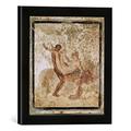 Gerahmtes Bild von AKG Anonymous Erotische Szene/pompejan.Wandmal., Kunstdruck im hochwertigen handgefertigten Bilder-Rahmen, 30x30 cm, Schwarz matt
