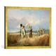 Gerahmtes Bild von Carl SpitzwegDer Sonntagsspaziergang, Kunstdruck im hochwertigen handgefertigten Bilder-Rahmen, 70x50 cm, Gold raya