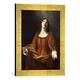 Gerahmtes Bild von Guido Cagnacci "Die Heilige Lucia", Kunstdruck im hochwertigen handgefertigten Bilder-Rahmen, 30x40 cm, Gold raya