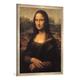 Gerahmtes Bild von Leonardo da Vinci "Mona Lisa (La Gioconda)", Kunstdruck im hochwertigen handgefertigten Bilder-Rahmen, 70x100 cm, Silber raya
