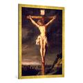 Gerahmtes Bild von Peter Paul Rubens "Christus am Kreuz", Kunstdruck im hochwertigen handgefertigten Bilder-Rahmen, 70x100 cm, Gold raya