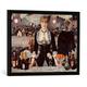 Gerahmtes Bild von Edouard Manet Un bar aux Folies-Bergère, Kunstdruck im hochwertigen handgefertigten Bilder-Rahmen, 70x50 cm, Schwarz matt