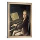Gerahmtes Bild von Franz Thaddaus Helbling "Der junge Mozart / Helbling", Kunstdruck im hochwertigen handgefertigten Bilder-Rahmen, 50x70 cm, Silber raya