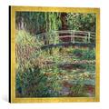 Gerahmtes Bild von Claude Monet Waterlily Pond: Pink Harmony, 1900", Kunstdruck im hochwertigen handgefertigten Bilder-Rahmen, 50x50 cm, Gold raya