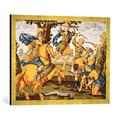 Gerahmtes Bild von 16. Jahrhundert Absaloms Tod, Kunstdruck im hochwertigen handgefertigten Bilder-Rahmen, 70x50 cm, Gold Raya