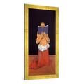 Gerahmtes Bild von Sascha Schneider "Der Priesterzögling", Kunstdruck im hochwertigen handgefertigten Bilder-Rahmen, 50x100 cm, Gold raya
