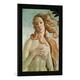 Gerahmtes Bild von Sandro Botticelli Venus, detail from The Birth of Venus, c.1485 (detail of 412)", Kunstdruck im hochwertigen handgefertigten Bilder-Rahmen, 40x60 cm, Schwarz matt