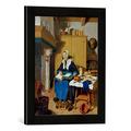 Gerahmtes Bild von Jean-Etienne Liotard Alte Frau, Kunstdruck im hochwertigen handgefertigten Bilder-Rahmen, 30x40 cm, Schwarz matt