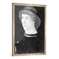 Gerahmtes Bild von Giovanni Bellini "Georg Fugger,Porträt/ Gemälde Bellini", Kunstdruck im hochwertigen handgefertigten Bilder-Rahmen, 70x100 cm, Silber raya
