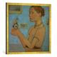 Gerahmtes Bild von Paula Modersohn-Becker "Junges Mädchen mit gelben Blumen im Glas", Kunstdruck im hochwertigen handgefertigten Bilder-Rahmen, 70x70 cm, Gold raya