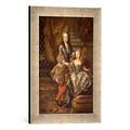 Gerahmtes Bild von Jean-François de Troy Ludwig XV. u. Verlobte 1721/de Troy, Kunstdruck im hochwertigen handgefertigten Bilder-Rahmen, 30x40 cm, Silber raya