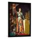 Gerahmtes Bild von Jean-Auguste-Dominique Ingres "Jeanne d'Arc bei der Krönung Karls VII.", Kunstdruck im hochwertigen handgefertigten Bilder-Rahmen, 60x80 cm, Schwarz matt