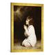 Gerahmtes Bild von Sir Joshua ReynoldsDer kleine Prophet Samuel im Gebet, Kunstdruck im hochwertigen handgefertigten Bilder-Rahmen, 50x70 cm, Gold raya