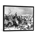 Gerahmtes Bild von Johann Adam Klein "Der Rückzug der Großen Armee aus Rußland", Kunstdruck im hochwertigen handgefertigten Bilder-Rahmen, 100x70 cm, Schwarz matt