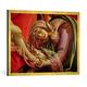 Gerahmtes Bild von Sandro Botticelli The Lamentation of Christ, detail of Mary Magdalene and the Feet of Christ, c.1490, Kunstdruck im hochwertigen handgefertigten Bilder-Rahmen, 80x60 cm, Gold raya