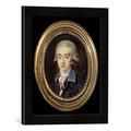 Gerahmtes Bild von Noel Halle Portrait miniature of Count Hans Axel von Fersen (1755-1810)", Kunstdruck im hochwertigen handgefertigten Bilder-Rahmen, 30x40 cm, Schwarz matt