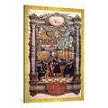Gerahmtes Bild von Hans Mielich "Orlando di Lasso mit Hofkapelle/Mielich", Kunstdruck im hochwertigen handgefertigten Bilder-Rahmen, 70x100 cm, Gold raya