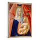 Gerahmtes Bild von Masaccio "Die Hl. Anna selbdritt", Kunstdruck im hochwertigen handgefertigten Bilder-Rahmen, 70x100 cm, Silber raya