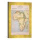 Gerahmtes Bild von English School "A Map of Africa to Illustrate the Travels of David Livingstone (1813-73), Henry Morton Stanley (1841-1904) and Verney Lovett Cam", Kunstdruck im hochwertigen handgefertigten Bilder-Rahmen, 30x40 cm, Gold raya