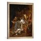 Gerahmtes Bild von Willem Kalf Großes Stilleben mit Rüstung, Kunstdruck im hochwertigen handgefertigten Bilder-Rahmen, 50x70 cm, Silber raya