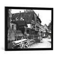 Gerahmtes Bild von Jousset View of the Old Quarter, Ulm, c.1910, Kunstdruck im hochwertigen handgefertigten Bilder-Rahmen, 70x50 cm, Schwarz matt