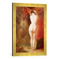 Gerahmtes Bild von William Etty Diana standing by a waterfall, Kunstdruck im hochwertigen handgefertigten Bilder-Rahmen, 40x60 cm, Gold raya