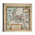 Gerahmtes Bild von Unbekannt A Map of the New Roman Empire, c.1610 by John Speed (1552-1629)", Kunstdruck im hochwertigen handgefertigten Bilder-Rahmen, 40x30 cm, Silber raya