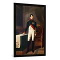 Gerahmtes Bild von Robert Lefevre "Portrait of Napoleon Bonaparte (1769-1821) 1809", Kunstdruck im hochwertigen handgefertigten Bilder-Rahmen, 70x100 cm, Schwarz matt