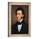 Gerahmtes Bild von AKG Anonymous "Frederic Chopin/Gem.von B.Franz/nach1900", Kunstdruck im hochwertigen handgefertigten Bilder-Rahmen, 30x40 cm, Silber raya