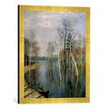 Gerahmtes Bild von Isaak Ilyich Levitan Spring, High Water, 1897", Kunstdruck im hochwertigen handgefertigten Bilder-Rahmen, 50x50 cm, Gold raya