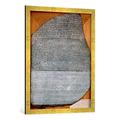 Gerahmtes Bild von Ptolemaic Period Egyptian "The Rosetta Stone, from Fort St. Julien, El-Rashid 196 BC", Kunstdruck im hochwertigen handgefertigten Bilder-Rahmen, 60x80 cm, Gold raya