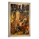 Gerahmtes Bild von Hieronymus Bosch Bosch, Garten der Lüste, rechter Flügel, Kunstdruck im hochwertigen handgefertigten Bilder-Rahmen, 50x70 cm, Silber raya