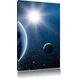 Pixxprint LFs7854_60x40 Erde vor Heller Sonne im Sonnensystem fertig gerahmt mit Keilrahmen Kunstdruck kein Poster oder Plakat auf Leinwand, 60 x 40 cm