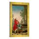 Gerahmtes Bild von Louis Carrogis de Carmontelle Mozart mit Vater & Schwester/Carmont, Kunstdruck im hochwertigen handgefertigten Bilder-Rahmen, 40x60 cm, Gold raya