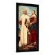 Gerahmtes Bild von Bonifazio Veronese "Die Heiligen Bruno und Katharina von Alexandrien", Kunstdruck im hochwertigen handgefertigten Bilder-Rahmen, 50x100 cm, Schwarz matt