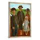 Gerahmtes Bild von Paula Modersohn-Becker "Vier Kinder am Moorkanal", Kunstdruck im hochwertigen handgefertigten Bilder-Rahmen, 70x100 cm, Silber raya