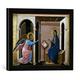 Gerahmtes Bild von Duccio di Buoninsegna Duccio, Zweite Verkündigung an Maria, Kunstdruck im hochwertigen handgefertigten Bilder-Rahmen, 40x30 cm, Schwarz matt