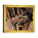 Gerahmtes Bild von Paolo Uccello "Die Schlacht von San Romano: Der Gegenangriff des Micheletto da Cotignola", Kunstdruck im hochwertigen handgefertigten Bilder-Rahmen, 40x30 cm, Gold raya