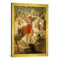 Gerahmtes Bild von Karl Brüllow Mädchen bei der Weinlese in der Umgebung von Neapel, Kunstdruck im hochwertigen handgefertigten Bilder-Rahmen, 50x70 cm, Gold raya
